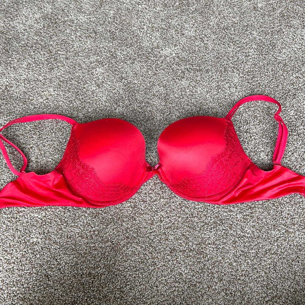 Victorias Secret Red push-up bra.